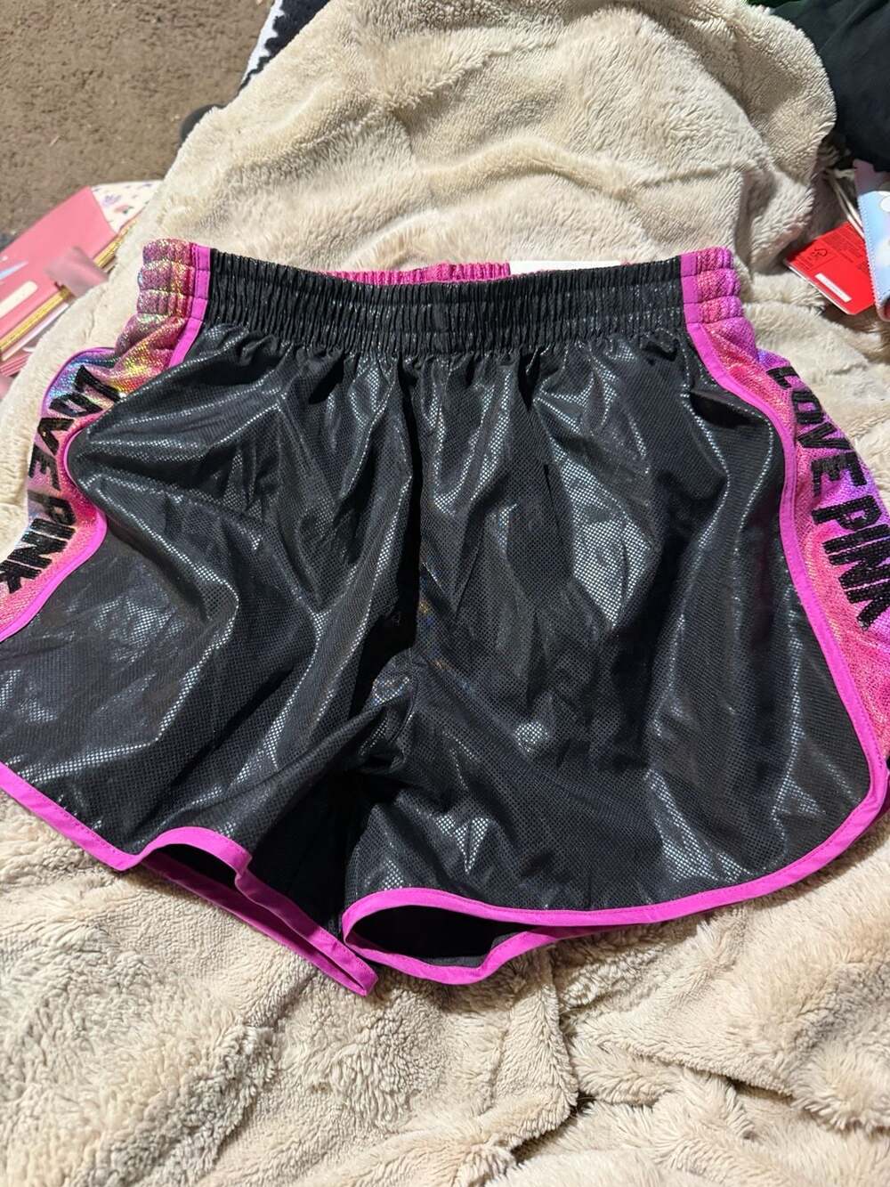Victoria's Secret PINK Campus Short Black Pink Metallic Size XS